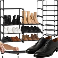 STOJAK NA BUTY REGAŁ ORGANIZER CZARNY 7 POZIOMÓW 14 PAR