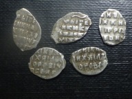 III.Zestaw kopiejek do identyfikacji,5 szt.srebro.