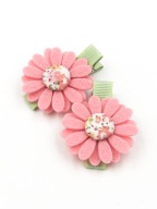 Momilio handmade Spinki do włosów dla dziewczynki kwiatki Adele różowe