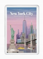 NOWY JORK NEW YORK CITY USA magnes pamiątkowy na lodówkę akrylowy