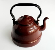 Czajnik imbryk brązowy emaliowany Vintage PRL 16 cm