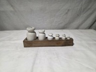 Stare odważniki porcelanowe z okresu Prl-u w etui - zestaw 1/2-20dkg