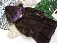 Name It - welurowa sukienka czekoladowy brąz , kaptur r 80