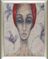 IZA STARĘGA, PORTRET KOBIECY, OLEJ/PŁÓTNO. cert. AgraArt
