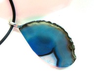 Wisiorek z niebieskim, nieregularnym surowym agatem