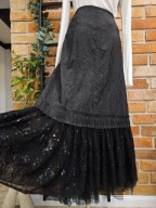 Ette Lou elegancka Spódnica wieczorowa długa cekiny falbana r 36/38