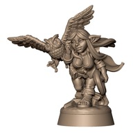 Goblin Female Druid with Owl Gobliński Druid z Sową RPG Druk 3D