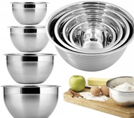 ZESTAW MISEK MISKI METALOWE GŁĘBOKIE STAL NIERDZEWNA KOMPLET 4 sztuki