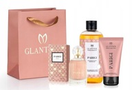ZESTAW PREZENTOWY GLANTIER PARIGI PERFUMY , BALSAM , OLEJEK
