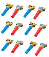 GWIZDKI ROZWIJANE TRĄBKI ZWIERZĘTA 12 SZT. URODZINOWE IMPREZOWE