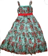 MONSOON SZYFONOWA SUKIENKA SUKNIA MAXI RÓŻE J NOWA