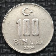 *TURCJA [0370]*100 BIN LIRA (100 000 lir) 2004 Lira turecka Mustafa Kemal I