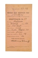 DROHOBYCZ LEGITYMACJA 1927 r. PAŃSTWOWY URZĄD POŚREDNICTWA PRACY