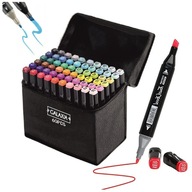 MARKERY ALKOHOLOWE 60 SZT FLAMASTRY MAZAKI PISAKI DWUSTRONNE PRO + TORBA