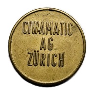 Żeton (token) szwajcarskiej firmy Ciwamatic AG z Zurychu.