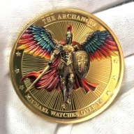 Moneta kolekcjonerska Archanioł Michał pozłacana