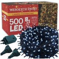 LAMPKI CHOINKOWE ŚWIĄTECZNE 500 LED BIAŁE ZIMNE ZEW WEW NA CHOINKĘ 8w1
