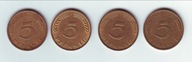 Niemcy 5 Pfennig 1972 D,F,G,J