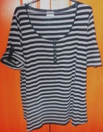 Bluzka casual ciążowa duży dekolt rękaw Roll-Up 48/50 MAMA