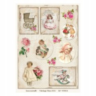 LEMONCRAFT papier ozdobny A4 - VINTAGE TIME 003 - zestaw 5 sztuk