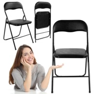 KRZESŁO SKŁADANE OGRODOWE TURYSTYCZNE BALKONOWE CATERINGOWE CZARNE 2 szt