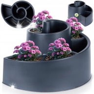 Kwietnik OGRODOWY plastikowy czarny spiralny duża doniczka zewnętrzna
