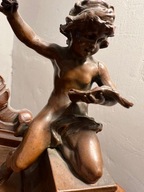Stara figurka brązowiona , metalowa patynowana - 1920 -1930 r.