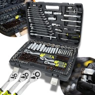 Zestaw narzędzi 216 el. klucze nasadowe CrV walizka warsztatowa