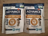 2x ADVANCE Weight Balance 100g sucha karma dla kotów nadwaga