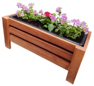 SKRZYNKA Na Kwiaty Drewniana Brąz Ogród Warzywa Balkon ECO Producent
