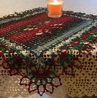 Boże Narodzenie Elegancka Świąteczna Nakładka na Obrus z Gwiazdą Handmade