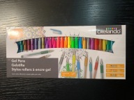 Długopisy żelowe brokatowe neonowe metaliczne zestaw Crelando 30 szt