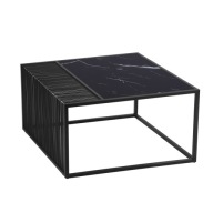 Stolik kwadratowy ława marmur czarny