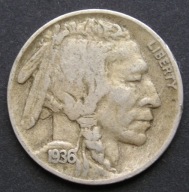 USA 5 centów 1936 - Indianin - Bizon
