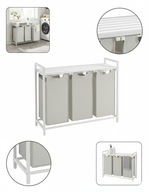 Kosz na Pranie VASAGLE 3x38L z Półką, Biały