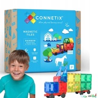 POJAZDY - KLOCKI MAGNETYCZNE - RAINBOW MOTION PACK 24 ELEMENTY - CONNETIX