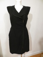 Sukienka klasyczna czarna na suwak 36 do kolan