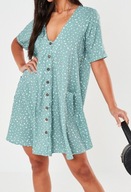 Missguided letnia zwiewna sukienka XL 42 rozkloszowana, krótki rękaw