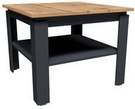 Stolik kawowy Matkam kwadratowy 55 x 55 x 43cm dąb wotan, grafit ława kawa