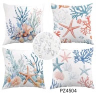 Wodoodporne poszewki na poduszki zewnętrzne taras 45x45 4szt morskie PZ4504