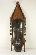 STARA AFRYKAŃSKA DUŻA MASKA SZAMANA RZEŹBA AFRYKA lata 60-te ZOBACZ!