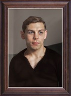 Obraz Antoni Czortek portret w drewnianej ramie ze szkłem