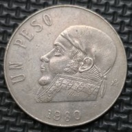MEKSYK [1629]*1 peso 1980 Herb Ptak Orzeł (heraldyka) José María Morelos