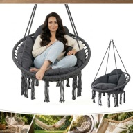 FOTEL WISZĄCY KRZESŁO BRAZYLIJSKIE HAMAK BOHO 80cm 150KG PEGIE OGRODOWY DOM