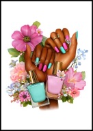 A2 PLAKAT DO SALONU MANICURE URODY, PLAKAT DLA KOSMETYCZKI PAZNOKCIE LAKIER