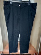 blancheporte 50 spodnie dżins strecz proste wysoki stan czarne