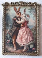 Ozdobny panel zające tańczące