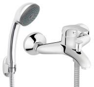 Bateria wannowo-prysznicowa jednouchwytowa ścienna Ferro Basic srebrny