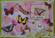 T.0411*B BLOK FAUNA MOTYLE ŚWIATA, najpiękniejsze okazy w środowisku