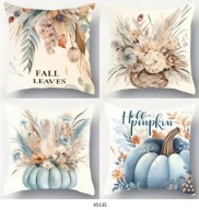 Poszewki na poduszki 4 sztuki 45x45cm jesień jesienne dynie liście 45135